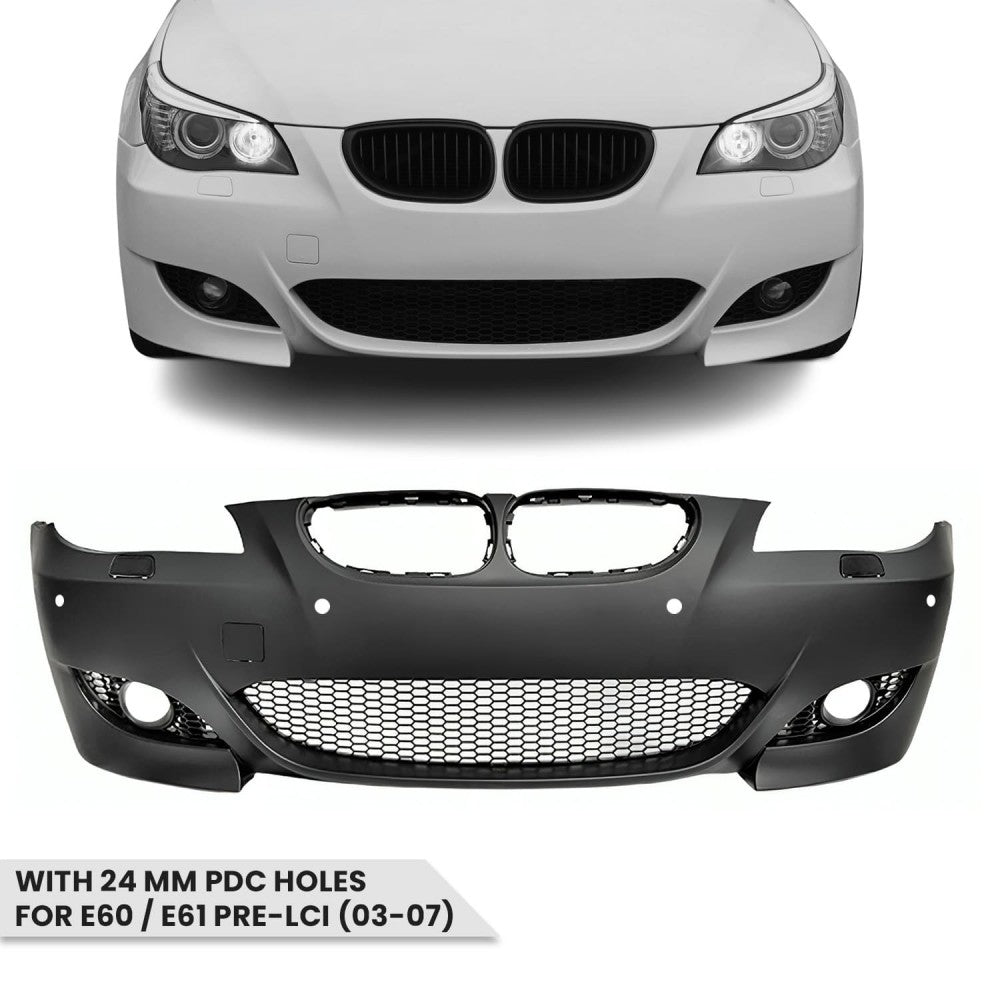M5-inspired Front Bumper for BMW E60 / E61 PRE-LCI (03-07) with 24 mm PDC holes