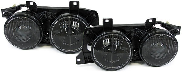 Hella dark style Headlights with Lense and Cross For BMW E34