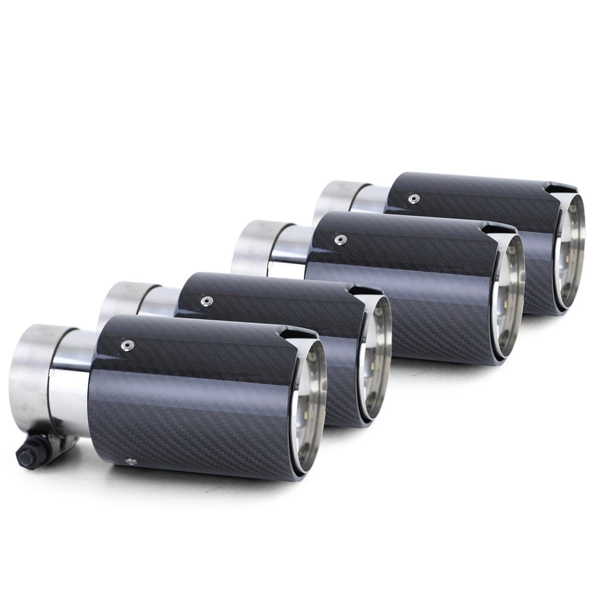 4x Carbon Black Performance Exhaust Muffler Tip 93mm x 181mm for BMW 3er 4er F30 F31 F32 F36