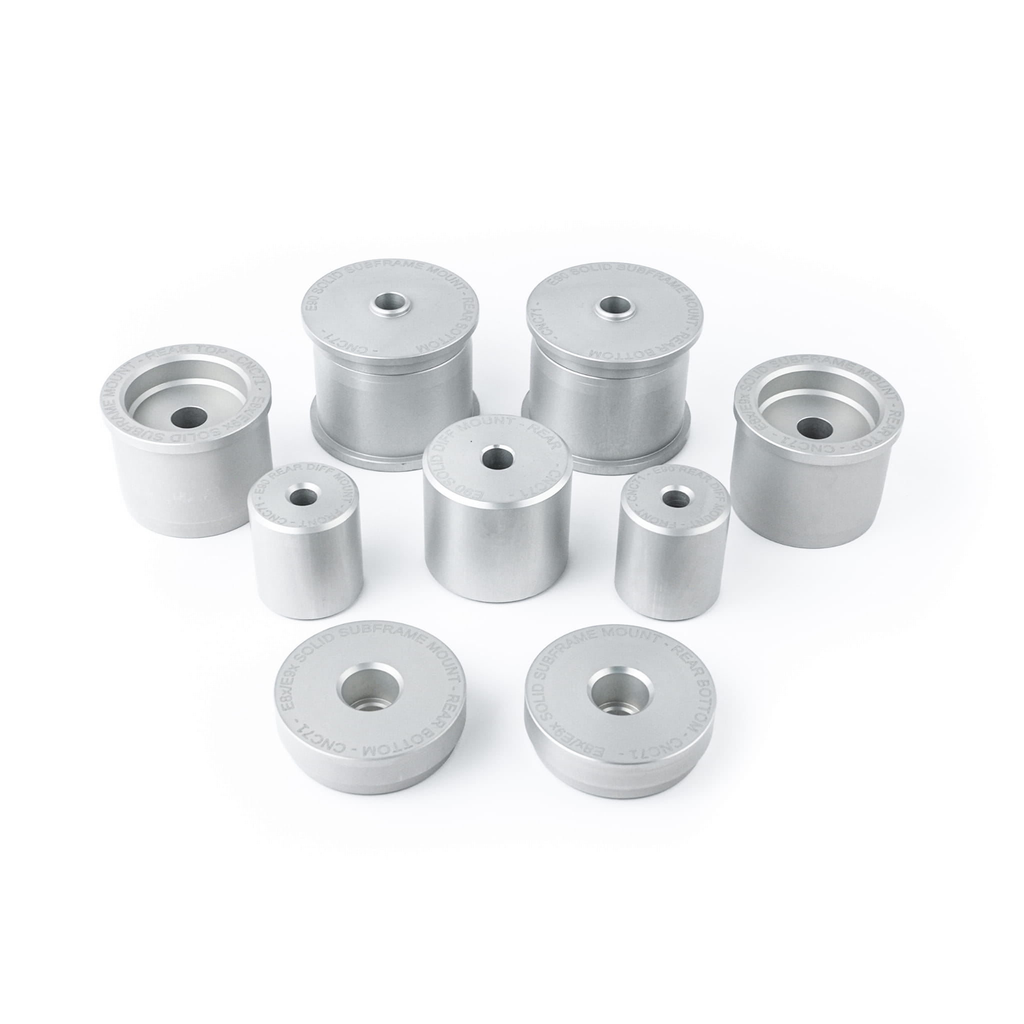 CNC71 Rear solid aluminum bushings upgrade kit BMW E81/E82/E87/E88 E90/E91/E92/E93