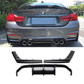 V-style Rear bumper Diffuser for BMW F80 / F82 / F83, glossy black