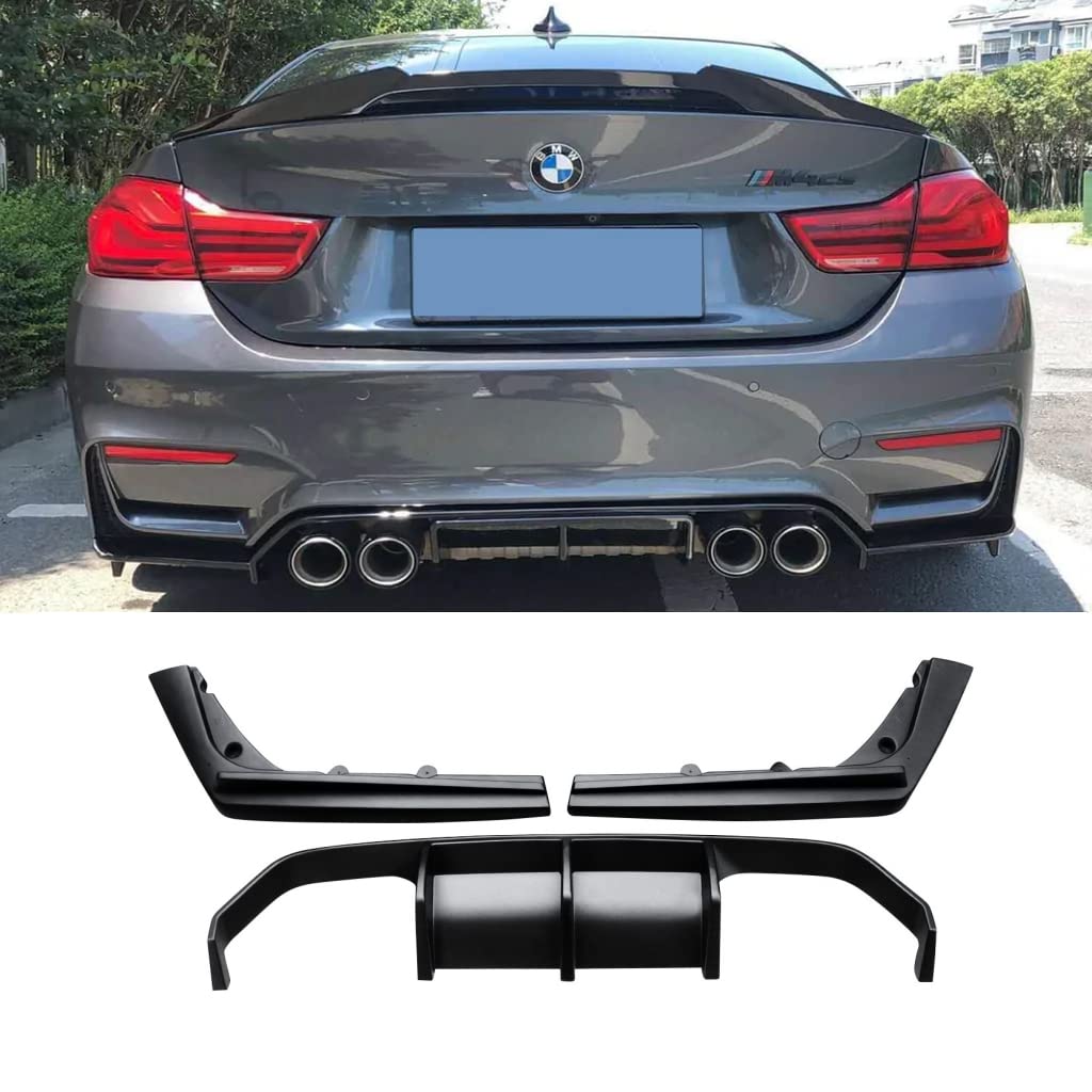 V-style Rear bumper Diffuser for BMW F80 / F82 / F83, glossy black