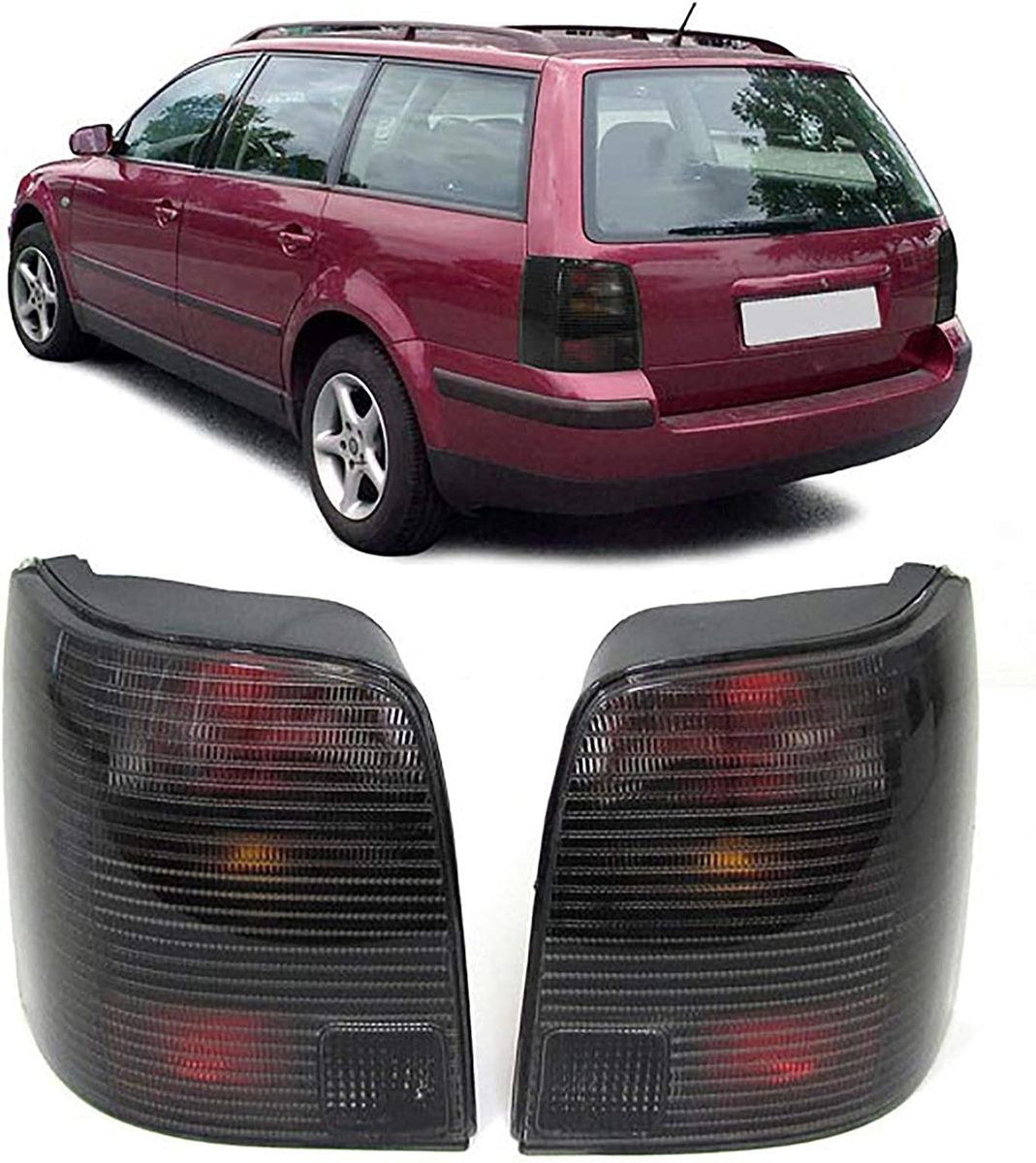 Black smoked Tail lights Hella Dark style For VW Passat B5 3B 96-00 Variant/ Universal