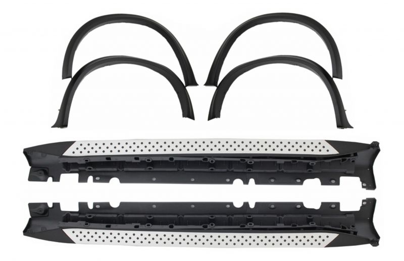 Wheel Arches Fender Flares with Running Boards Side Steps suitable for BMW X5 E70 (2007-2013) M-Design