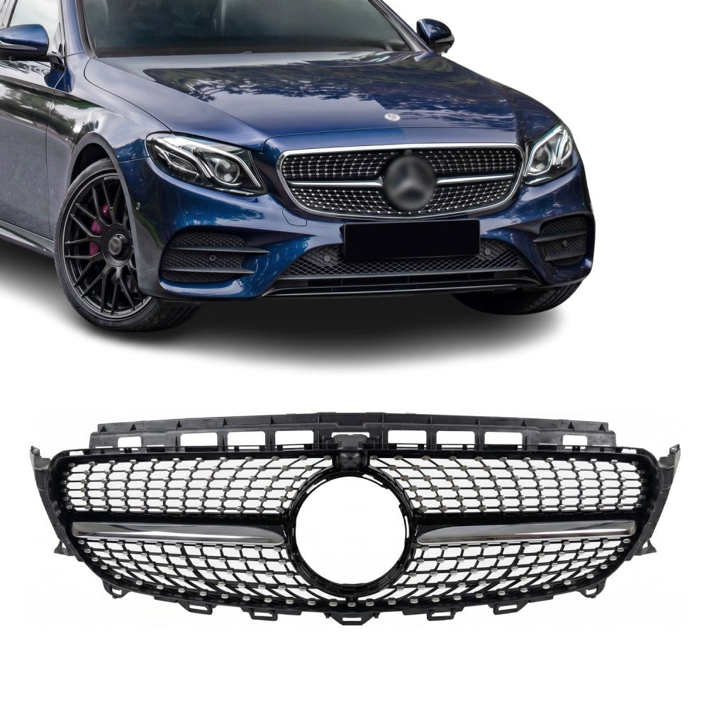 Diamond Front Grille for Mercedes W213 / S213 / C238 / A238, chrome + black