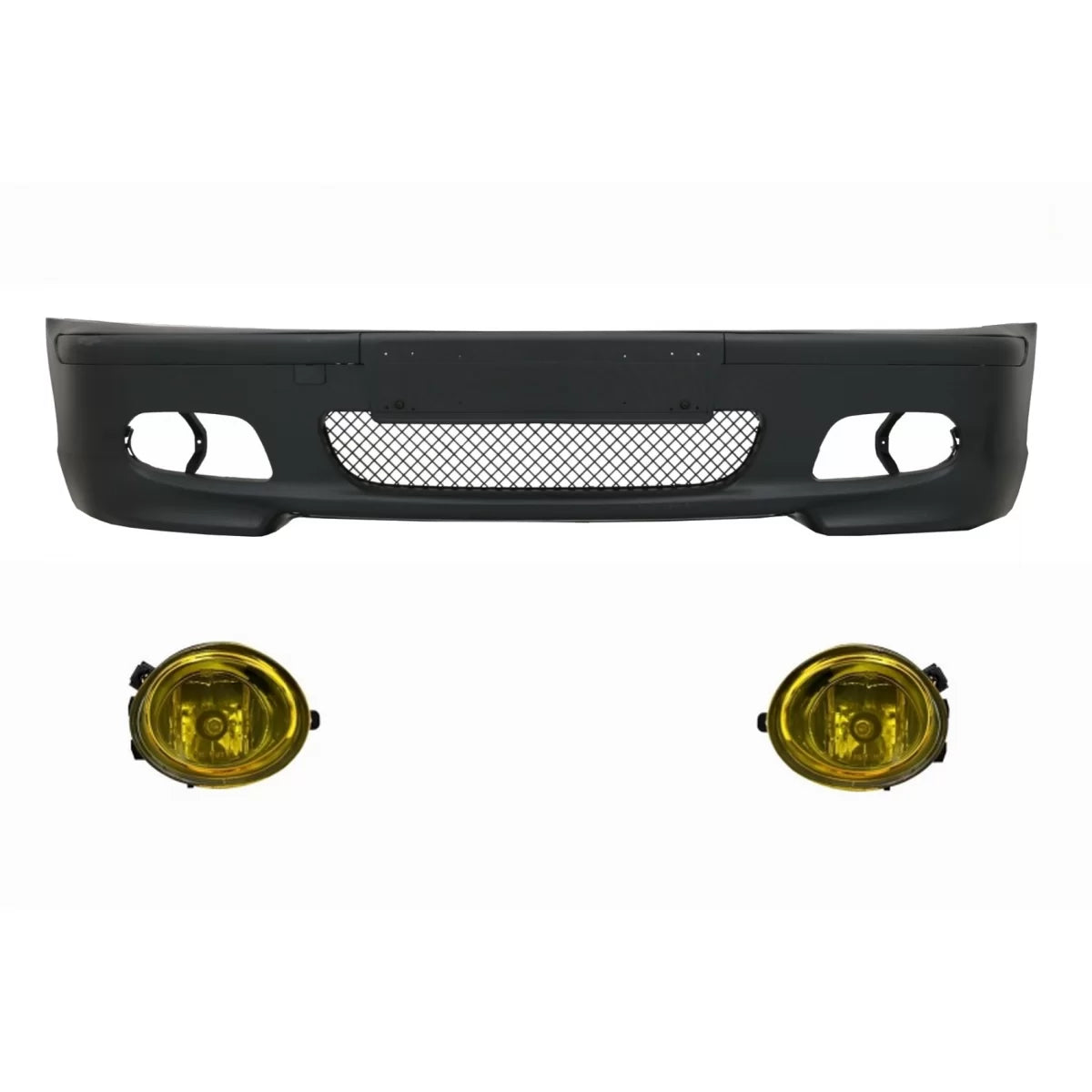 M-Tech 2 Front Bumper w/ Yellow Fog Lights for BMW E46