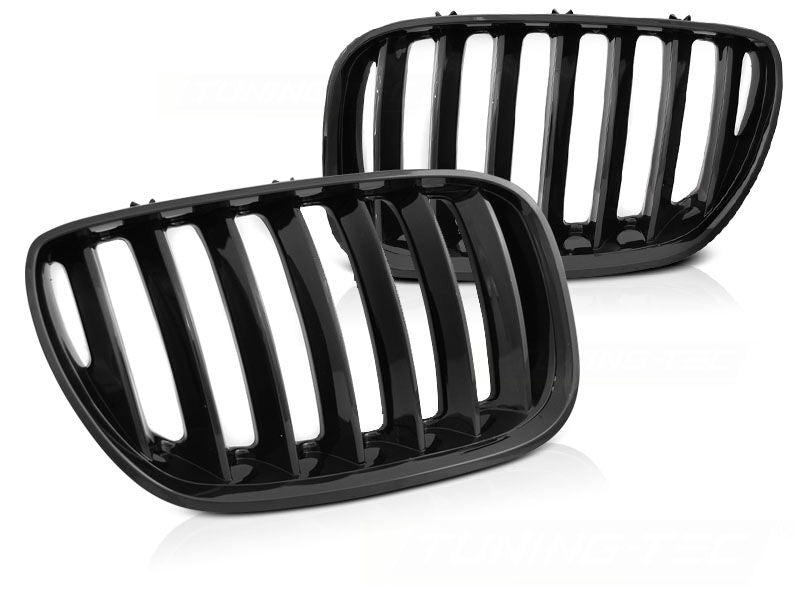 Front Black Gloss Grill For BMW X5 E53 LCI 04-06