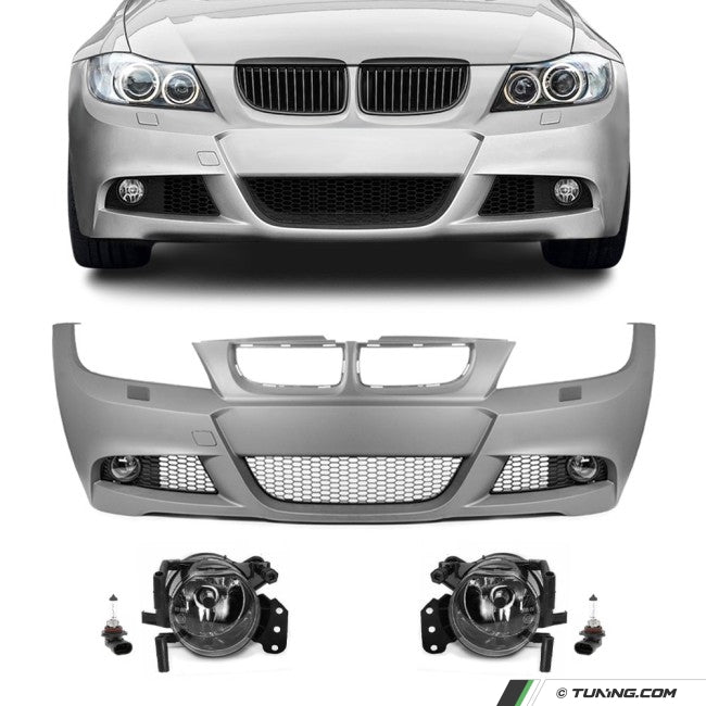 M-Pack LCI-Look Front Bumper w/ Fog Lights for BMW E90/E91