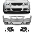 M-Pack LCI-look Front Bumper for BMW E90 / E91 PRE-LCI (05-08), with clear fog lights