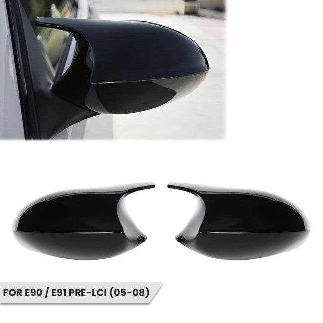 M style Mirror Caps set for BMW E90 / E91 (05-08), glossy black