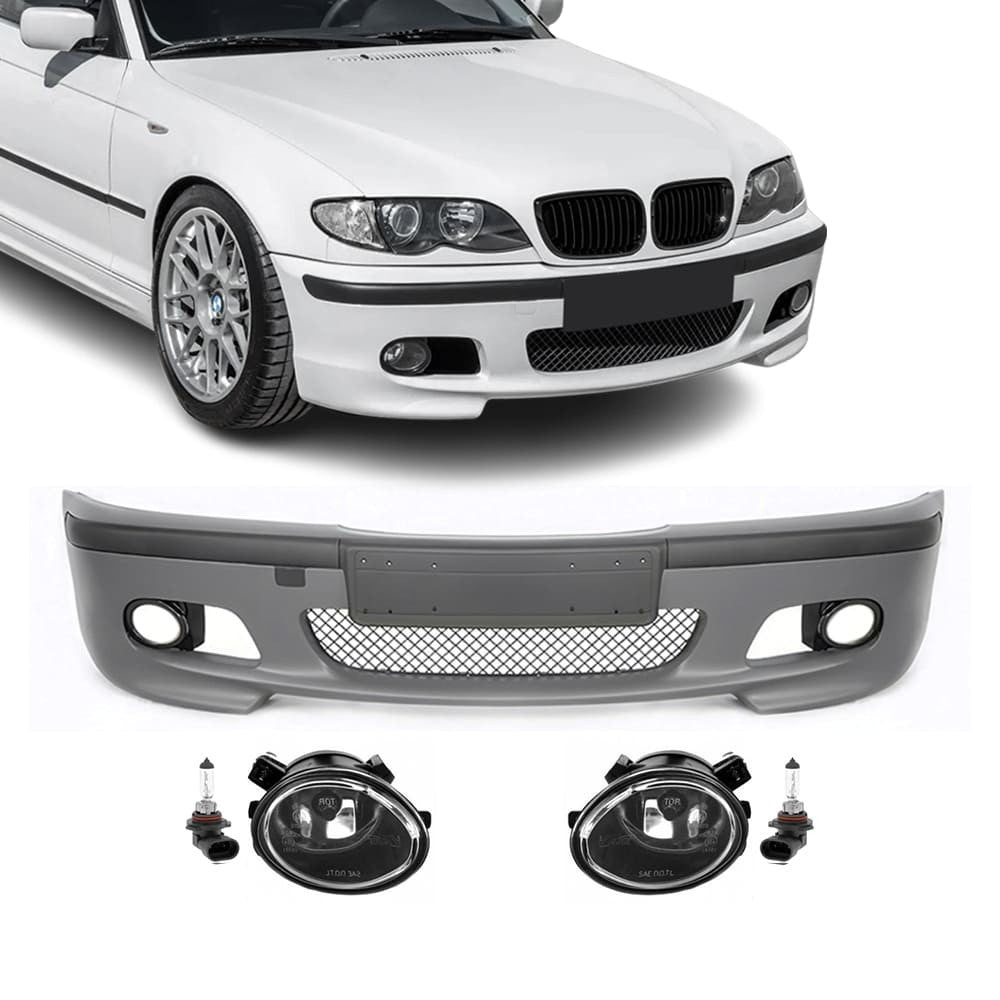 M-Tech 2 Front Bumper w/ Clear Fog Lights for BMW E46