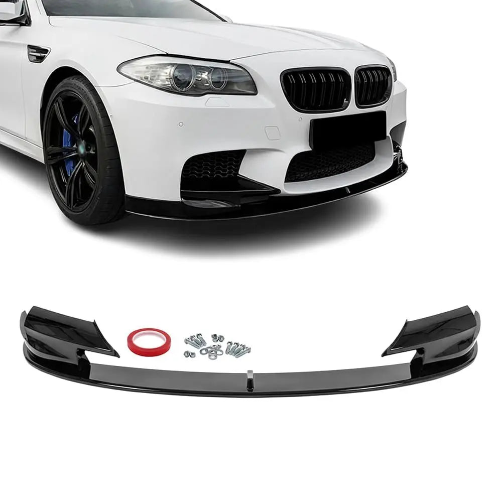 Performance Front Bumper Lip Spoiler for genuine BMW F10 M5 bumper, glossy black
