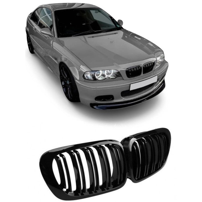 Performance kidney grille for BMW E46 coupe / convertible (99-03), glossy black
