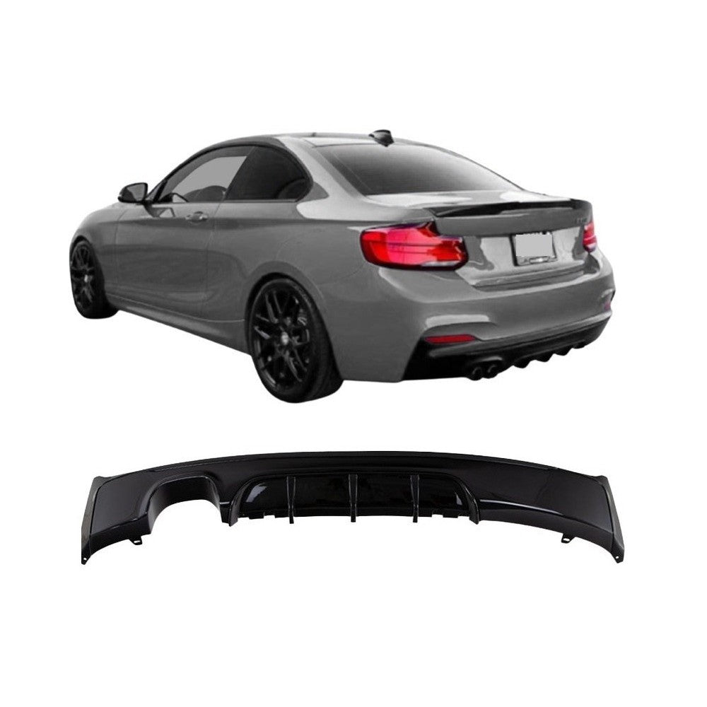 Performance Rear bumper Diffuser for BMW F22 / F23 (216 / 218) with M-Pack, glossy black