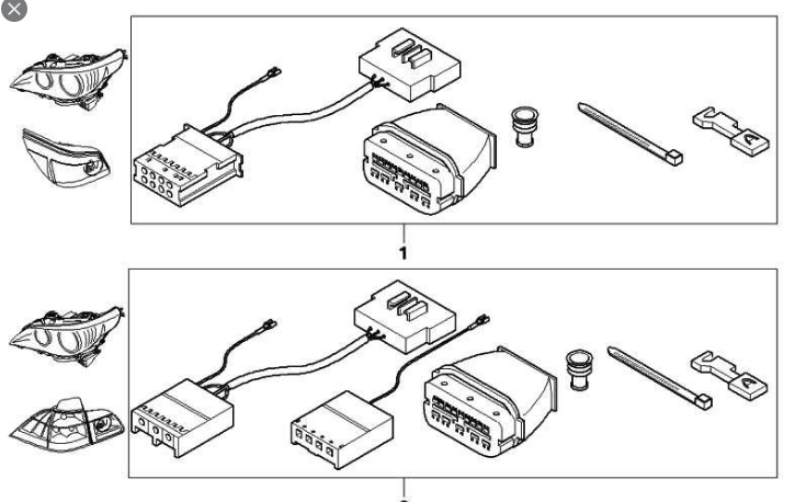 Genuine Headlight/Taillight Retrofit Wiring Harness Kit (PFL to FL) – E60/E61